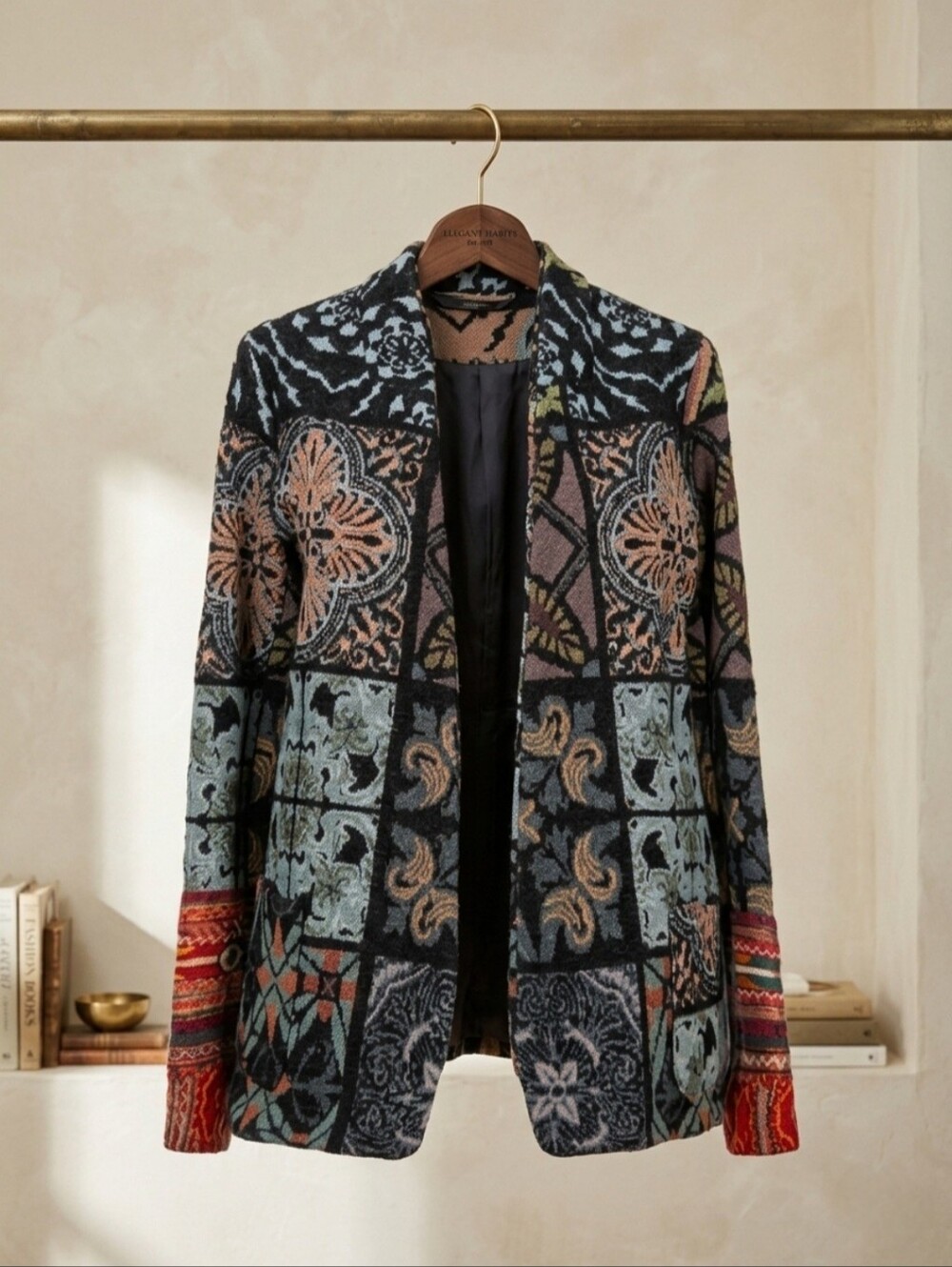 Italian Designer Vintage Inspired Bohemian Eclectic Patchwork Unique Blazer